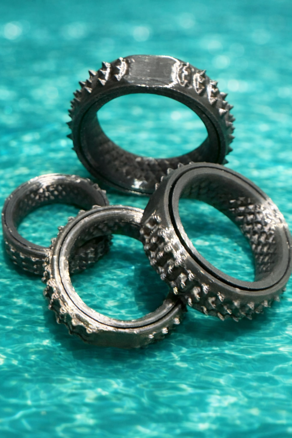 Fidget Ring mit Stacheln – Drehbarer Skill Ring aus 3D-Druck, taktiler Ring, sensorischer Schmuck